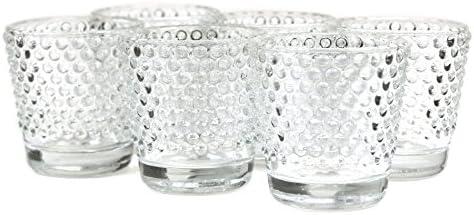 Koyal Wholesale Hobnail Glass Candle Holder (Pack of 6), 2.5 x 2.4"