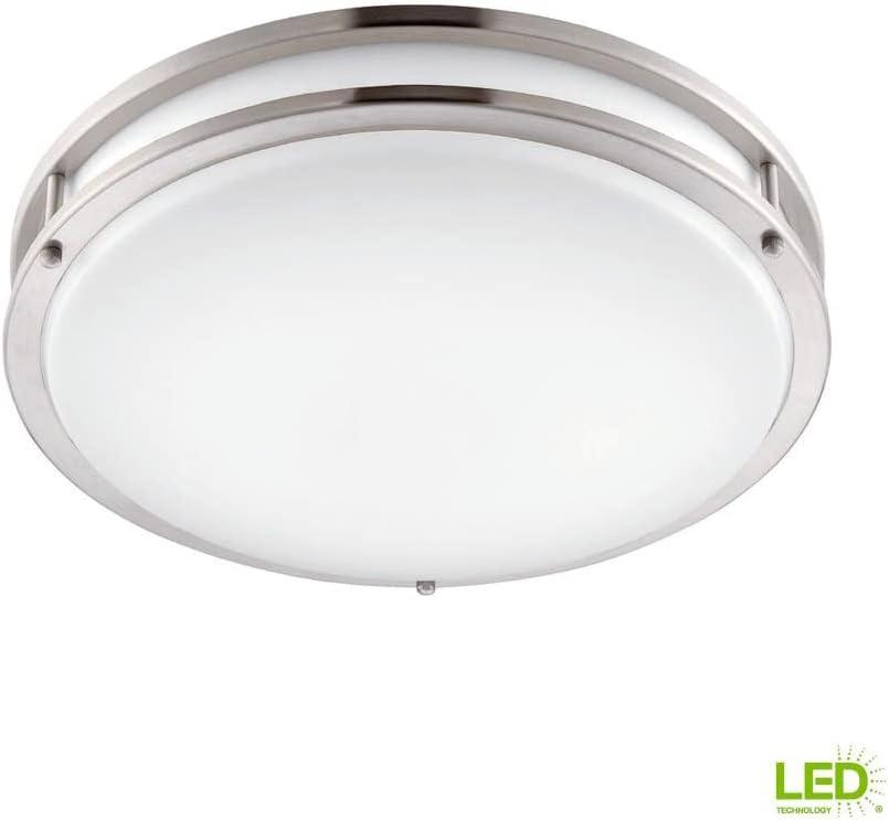 14" Brushed Nickel LED Energy Star Drum Flush Mount Light