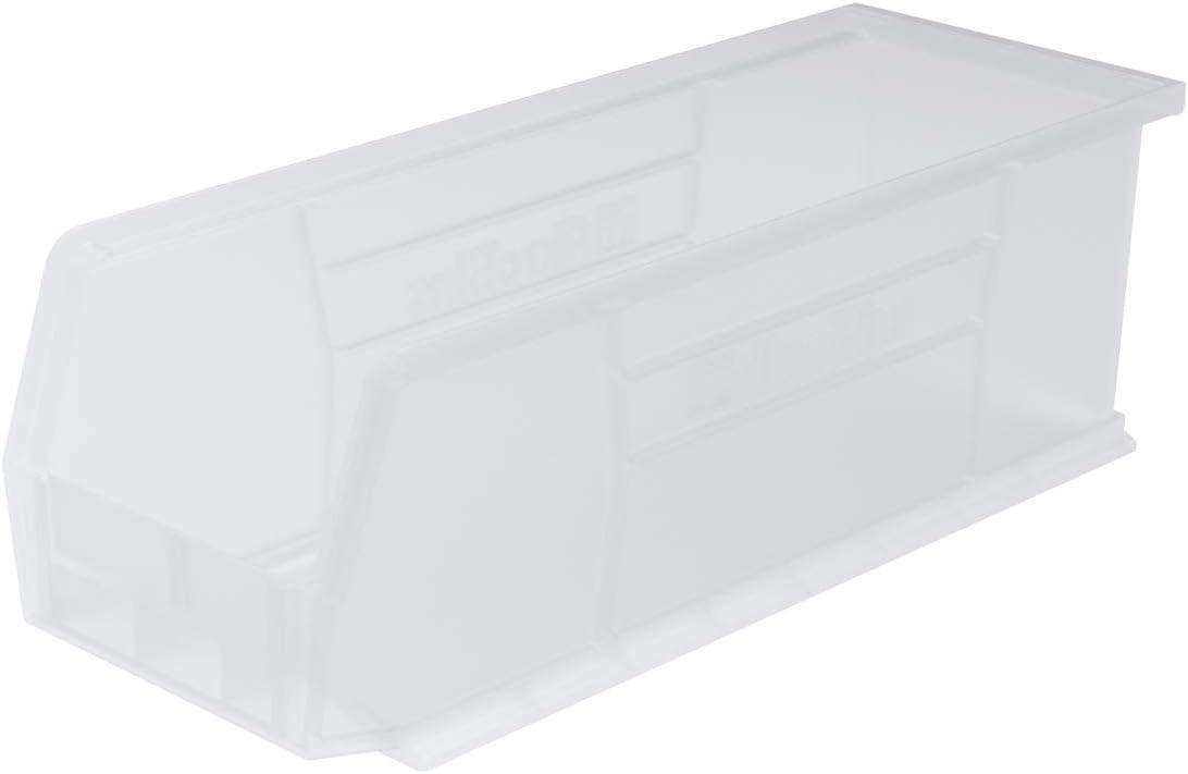 Akro-Mils Stackable Storage Bins, AkroBins Stacking Organizer, 15"x5"x5", Clear, 12-Pack