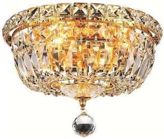 Elegant Lighting Tranquil 10" 4 Light Royal Crystal Flush Mount