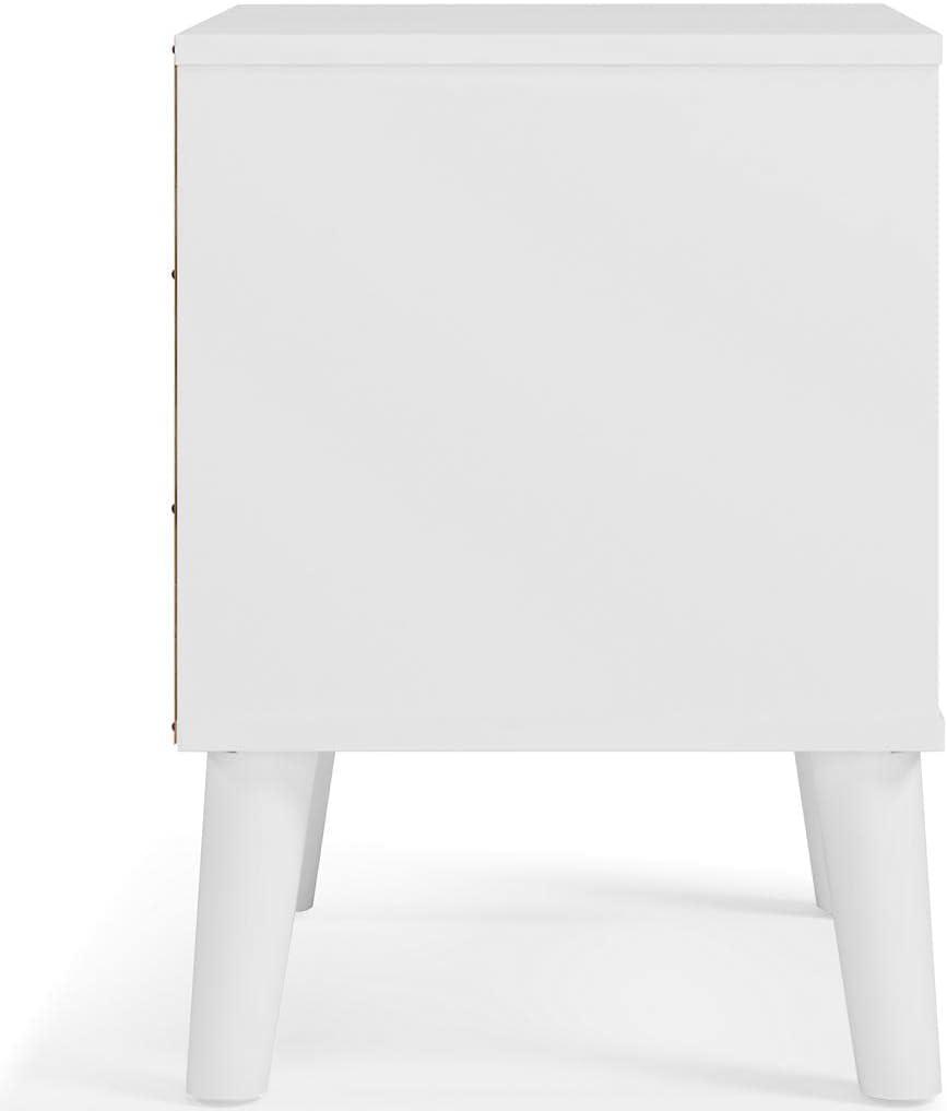 Contemporary Sugarberry & Matte White Nightstand with Open Shelving