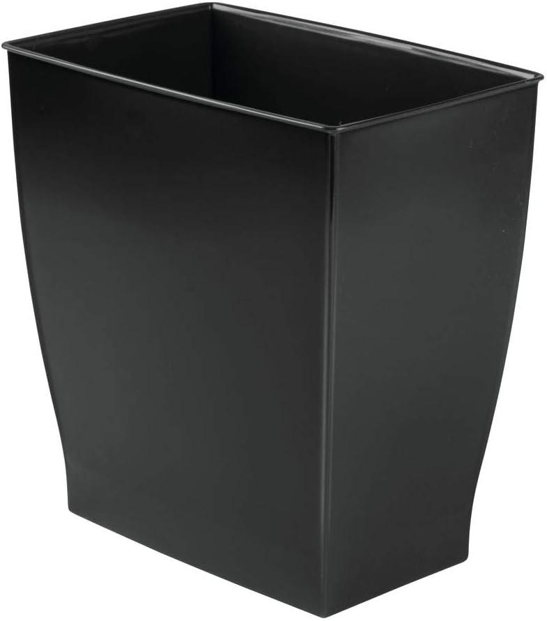 iDesign Mono BPA-Free Plastic Rectangular Waste Basket - 11.25" x 7.5" x 12", Gray