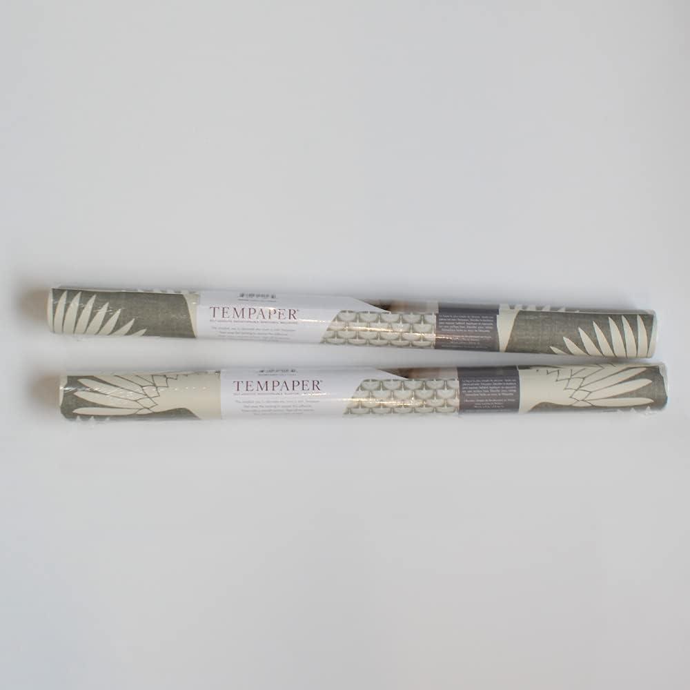 Tempaper x Genevieve Gorder Feather Flock Chalk Peel and Stick Wallpaper, 20.5" x 16.5'