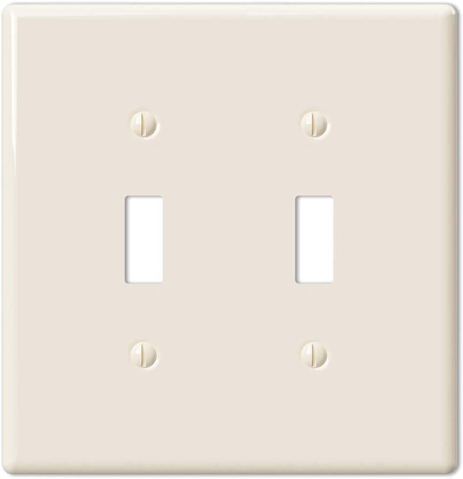 Amerelle 3000TTBT Metro Wallplate, 2 Toggle, Ceramic, Biscuit, 1-Pack