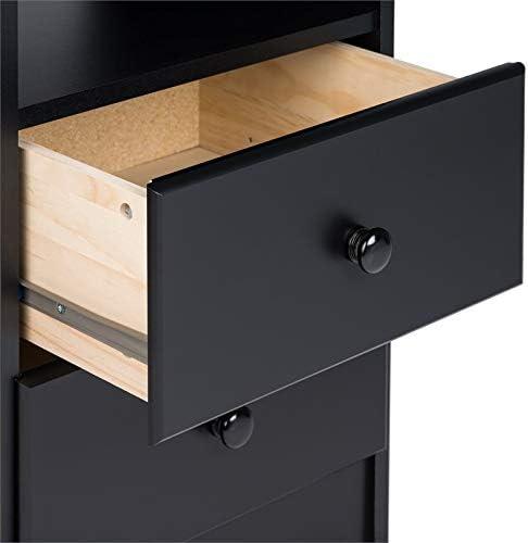 Prepac Astrid 2 Drawer Nightstand White: Modern Style, MDF, Includes Anti-Tip Hardware, for All Ages