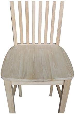 Mission Slat Back Counter Height Barstool Unfinished - International Concepts