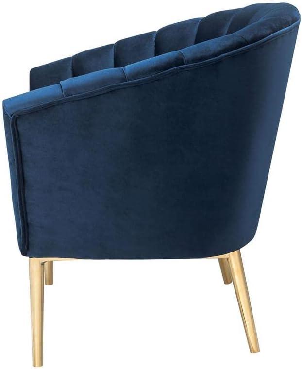 31" Colla Accent Chair Midnight Blue Velvet/Gold Finish - Acme Furniture