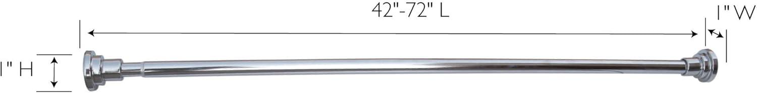 Design House Adjustable Shower Curtain Rod in Steel Chrome, 42-inches by 73-inches