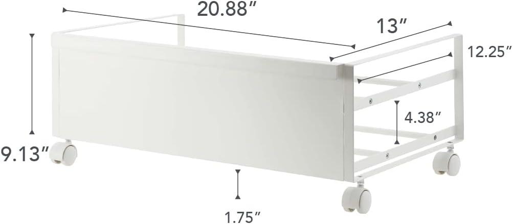 Yamazaki Home Rolling Shoe Rack, Steel, Holds 4 shoes, 6 heels, Wheels