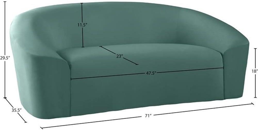 Meridian Furniture Riley Black Velvet Loveseat