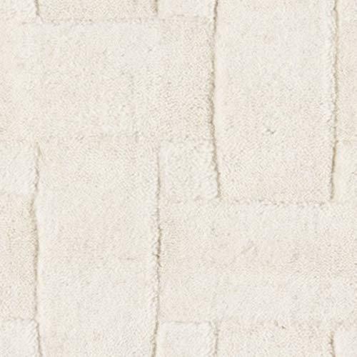 Ivory Basketweave 100% Wool Area Rug 5'x8' - Momeni