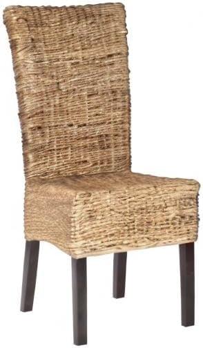 Kiska 18" H Rattan Side Chair (Set of 2) - FOX1021 - Dark Brown - Safavieh Couture