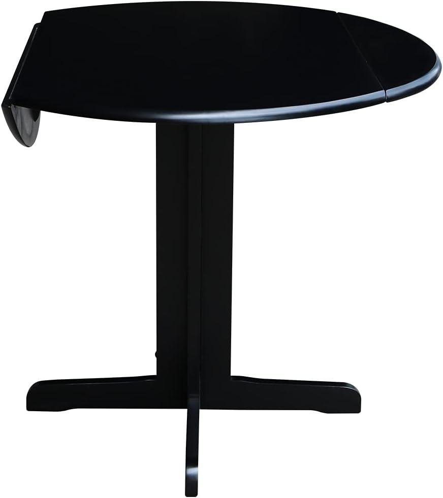 36" Dual Dining Drop Leaf Dining Table Black - International Concepts