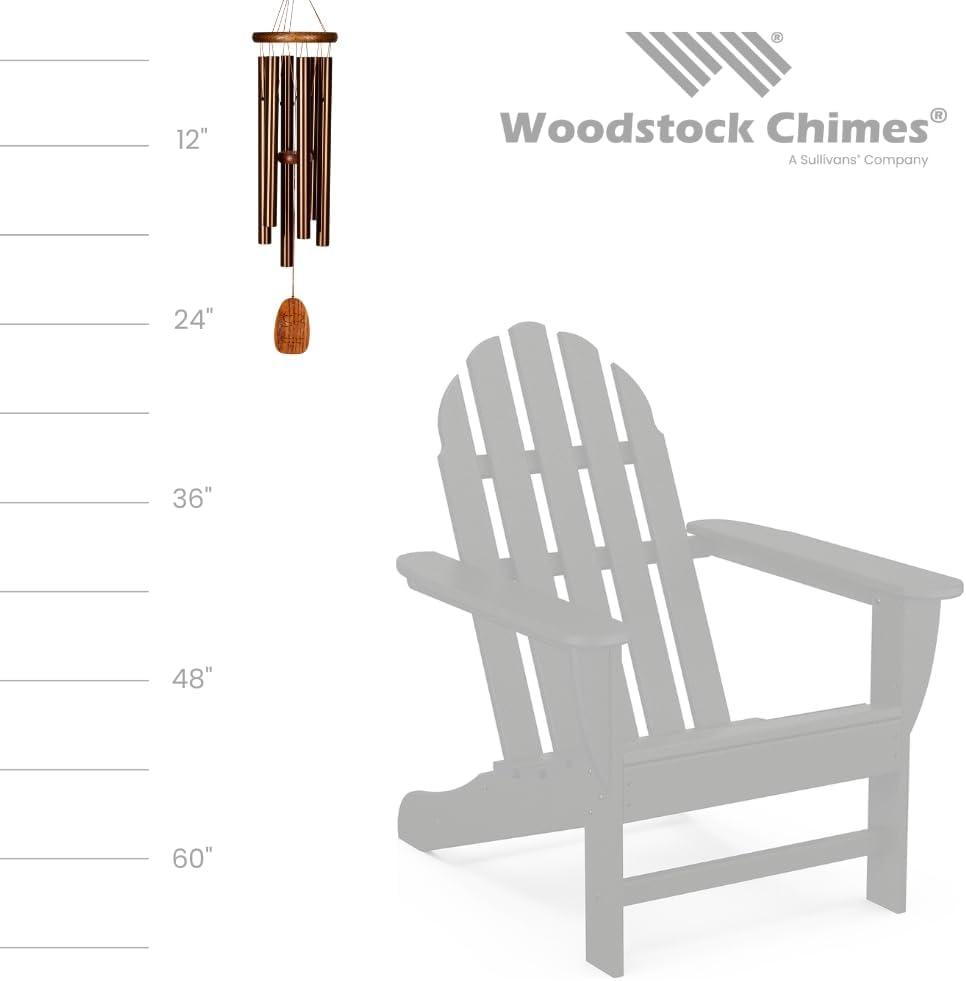 Medium Bronze and Wood Wind Chime with Inspirational Tones