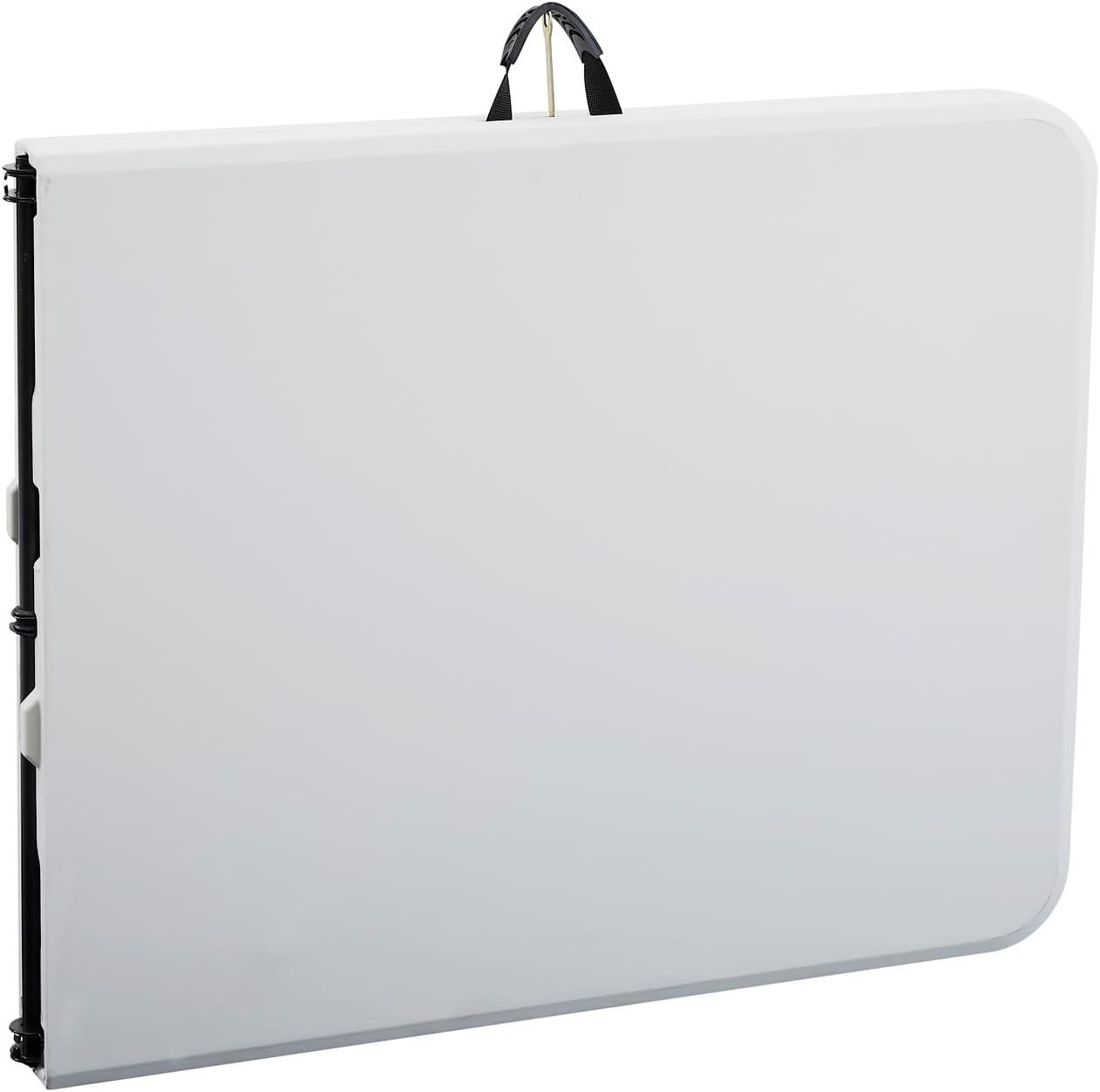 6ft Folding Table Multipurpose Foldable Dinner Table Portable Folding Rectangular Resin Table for Outdoor Camping Picnic Party by Naomi Home - White