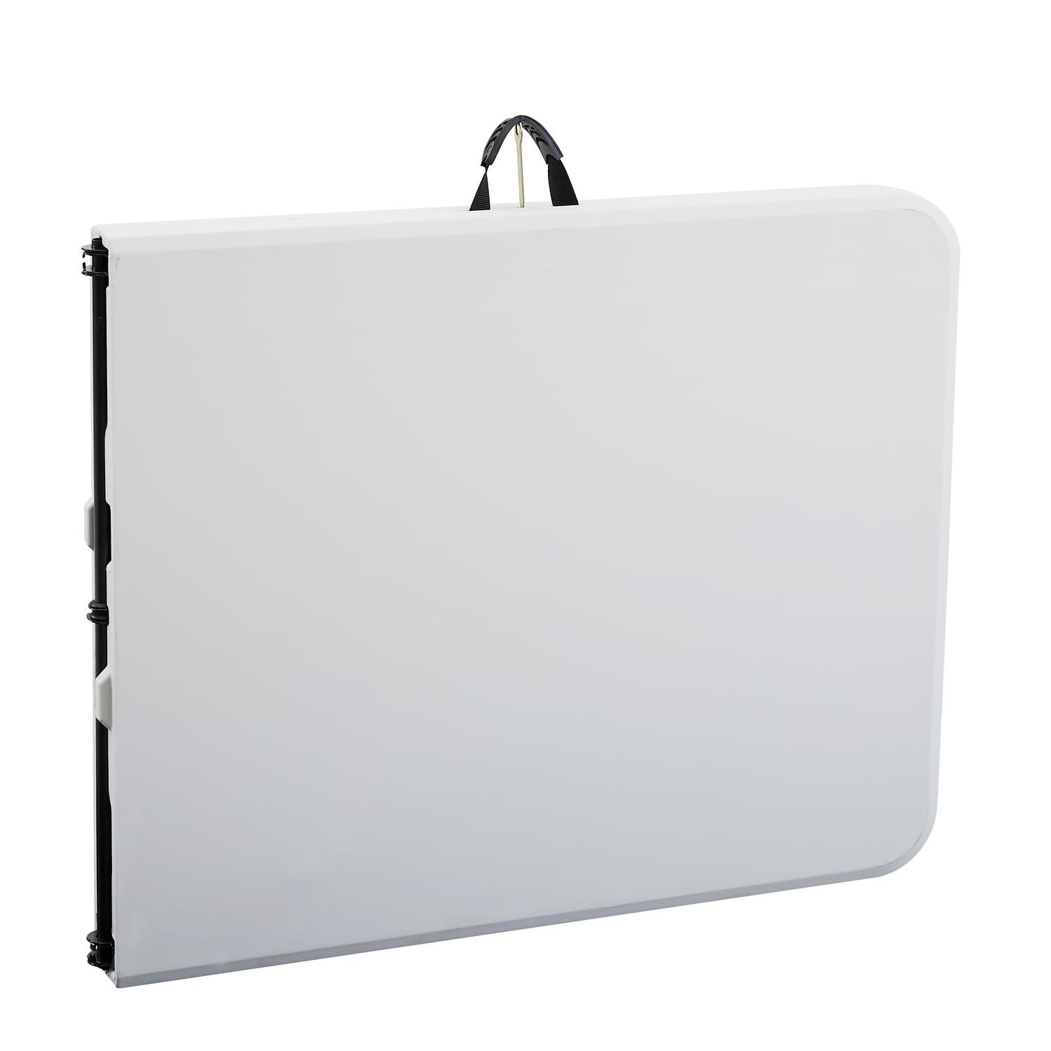 6ft Folding Table Multipurpose Foldable Dinner Table Portable Folding Rectangular Resin Table for Outdoor Camping Picnic Party by Naomi Home - White