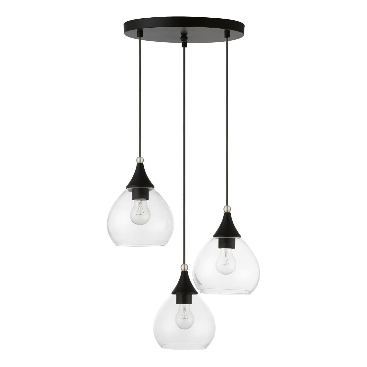 Livex Lighting Catania 3 - Light Pendant in  Black/Brushed Nickel