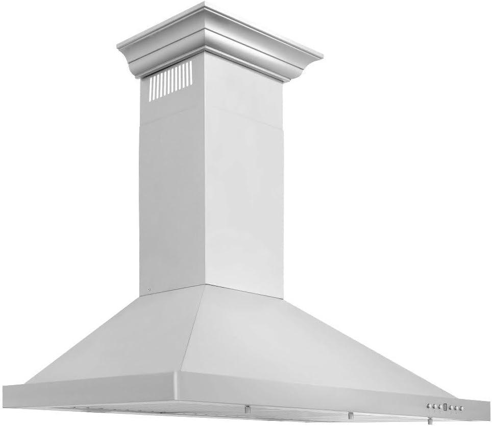 ZLINE 30 in. Convertible Vent Wall Mount Range Hood in Stainless Steel W/ Crown Molding (KBCRN-30)