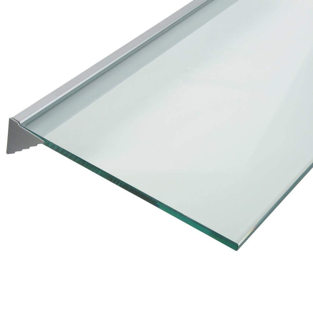 LTL Home Products Wallscapes Glacier Floating Glass Wall Shelf Kit, 8"X24", Opaque