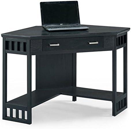 Leick Furniture Corner Computer Wood Desk in Black