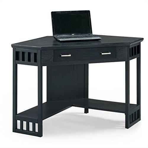 Leick Furniture Corner Computer Wood Desk in Black