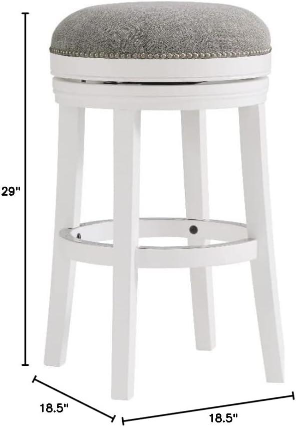 Clara Solid Rubber Wood Swivel Counter And Bar Stool