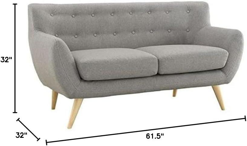 Modway Remark Upholstered Fabric Loveseat in Light Gray