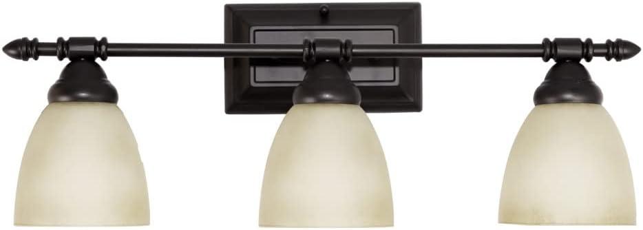 Oil Rubbed Bronze Three Light Down Lighting 23.75in Wide Bathroom Fixture