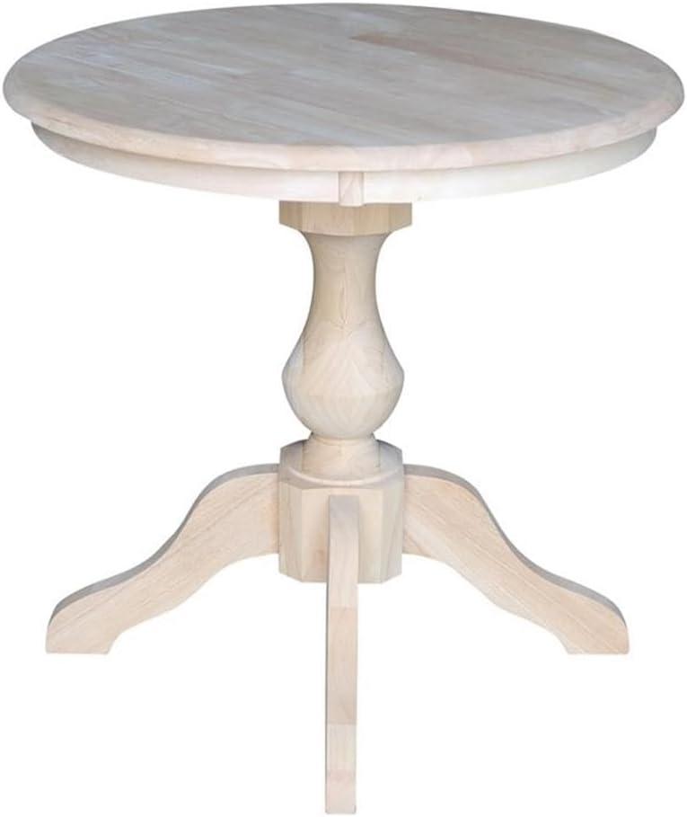 International Concepts 30" Round Top Pedestal Table-28.9" H, Unfinished