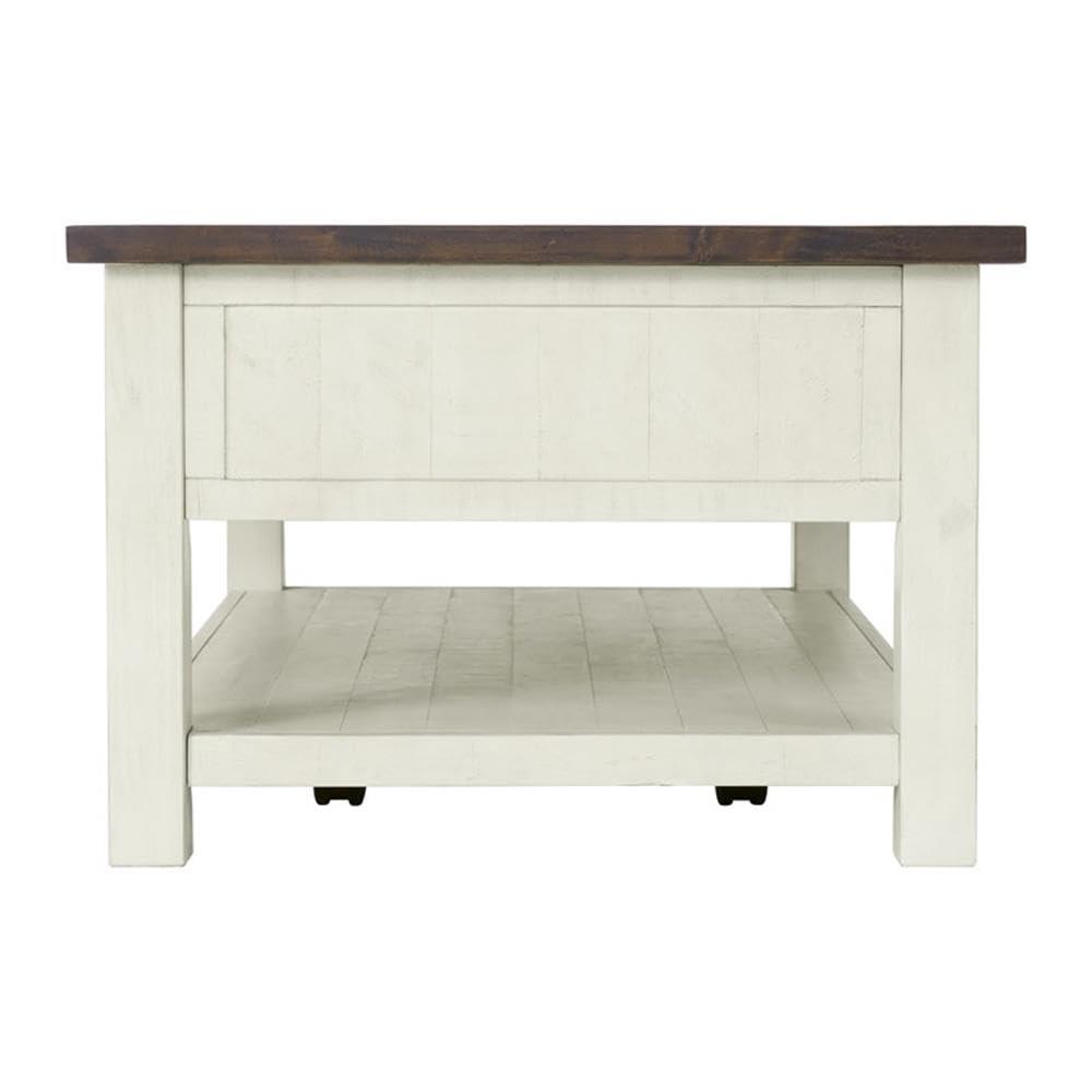 Martin Svensson Home Monterey 50" Coffee Table, Cream White and Brown