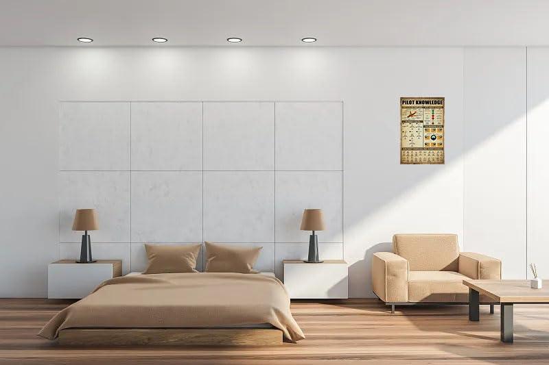 Retro Pilot Knowledge Metal Signs Vintage Airplane Decor For Home Aviation Art Wall Decor Air Plane Decorations For Boys Room Signs Gifts For Aviation Lovers WWII Posters