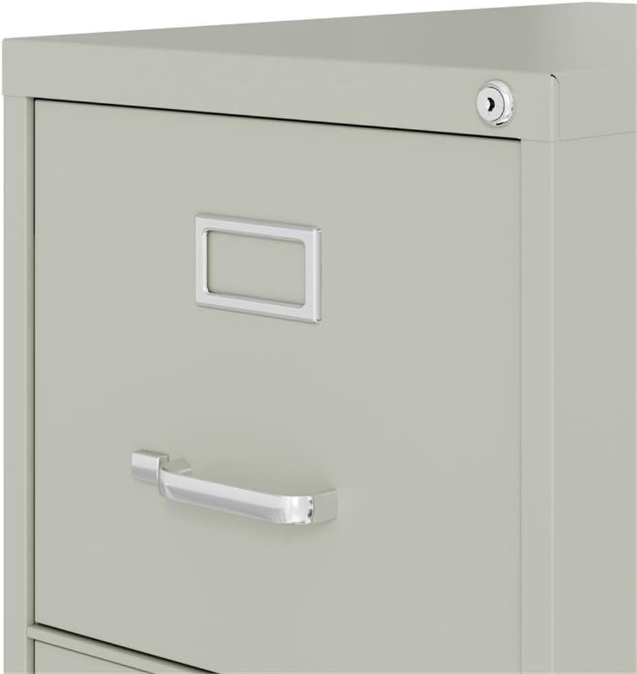 Pemberly Row 4 Drawers 52" Vertical Black Metal Filing Cabinet Lockable Pre-Assembled Stationary Letter Size for Home, Office