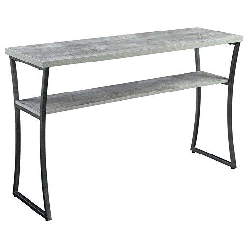 Convenience Concepts X-Calibur Console Table with Shelf, Faux Birch/Slate Gray