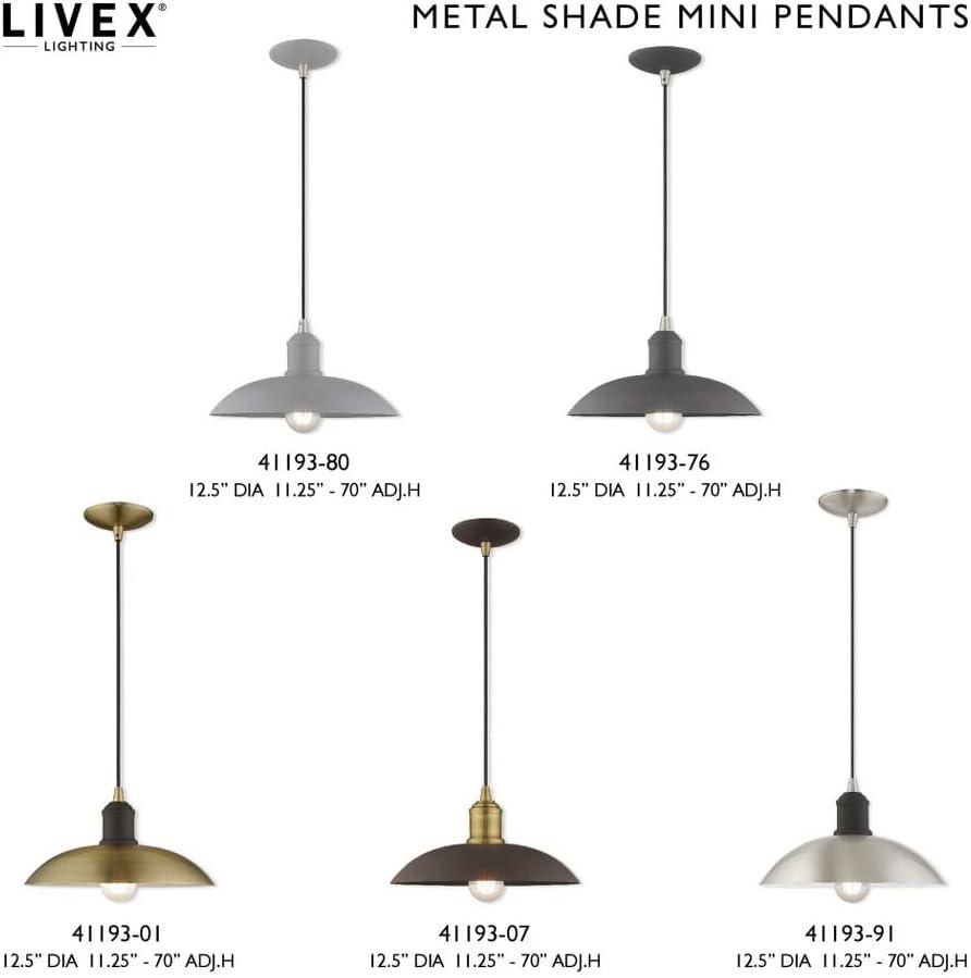 Livex Lighting Metal Shade 1 - Light Pendant in  Bronze