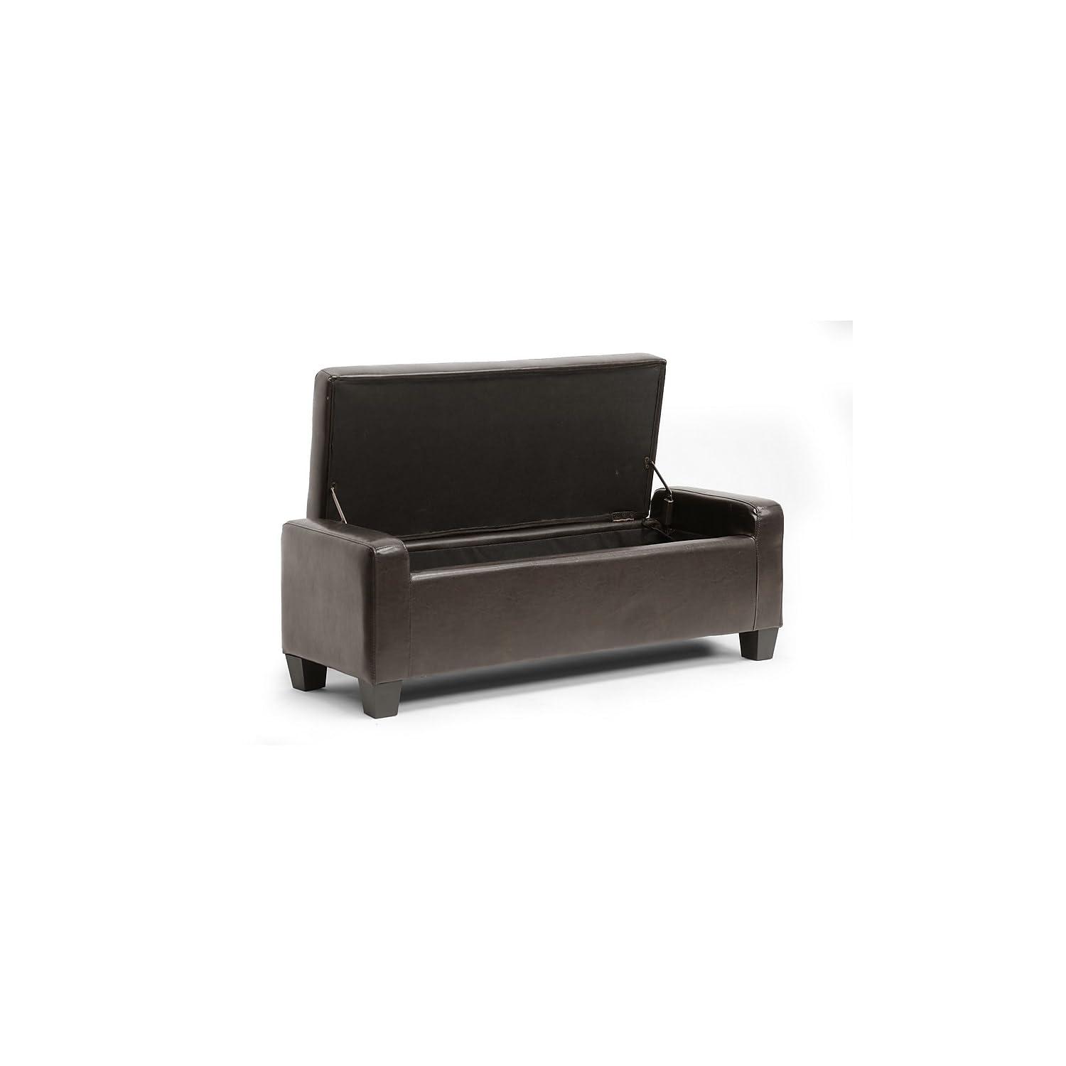 Manchester Ottoman Dark Brown - Baxton Studio: Modern Upholstered Bench, Wood Composite Frame, Spot Clean