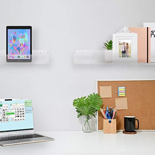 VIVO Dual Acrylic 24" Floating Bookshelves, Clear Wall Display Shelves (2 Pack)