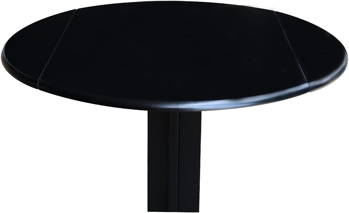 36" Dual Dining Drop Leaf Dining Table Black - International Concepts