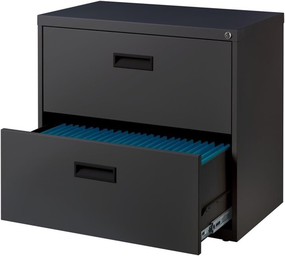 Hirsh 30 inch Wide 2 Drawer Lateral File Cabinet for Home or Office, Charcoal
