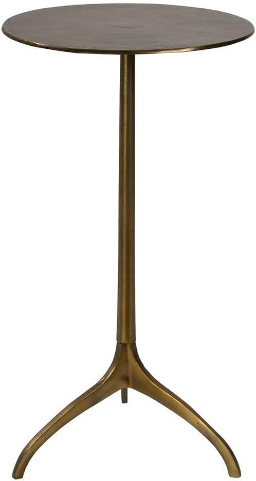Uttermost Modern Cast Aluminum Round Accent Table 14" Wide Gold Tripod Legs for Living Room Bedroom Bedside Entryway House Office