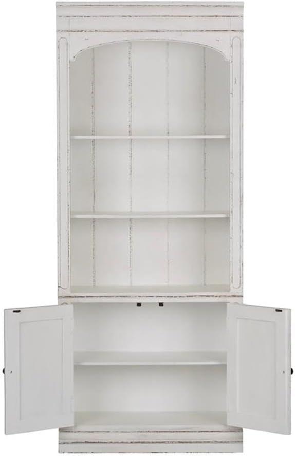 Magnolia Manor White Adjustable Traditional Bunching Bookcase