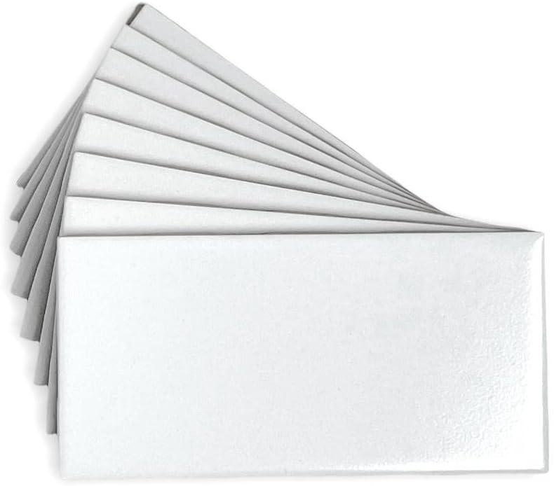 Tenedos White Ceramic 3x6 Glossy Subway Wall Tile Backsplash for Kitchen, Bathroom Shower, Accent Decor, Fireplace (80 Pieces - Box of 10 sq.ft.)