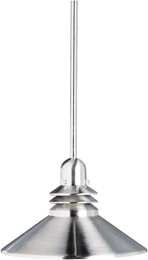 Brushed Nickel 11" Mini Pendant Light with Cone Shade