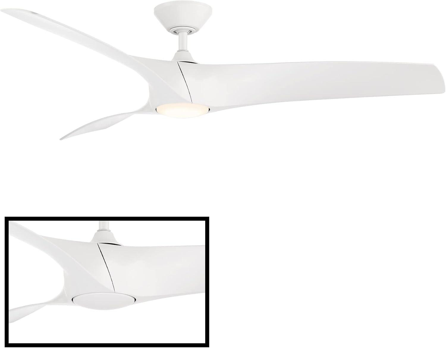 Zephyr 3 - Blade Outdoor/Indoor Smart Ceiling Fan with 2700K-3000K-4000K-5000K Selectable LED Light Kit and Remote Control Included