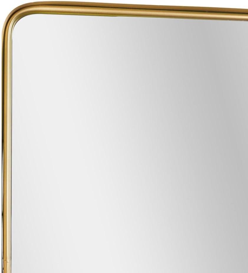 Thin Gold Raised Lip Metal Framed Rectangle Mirror