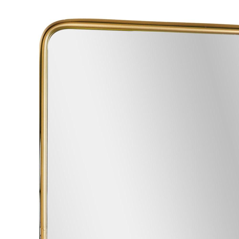 Thin Gold Raised Lip Metal Framed Rectangle Mirror