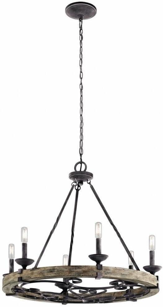 Taulbee 6 - Light Dimmable Wagon Wheel Chandelier