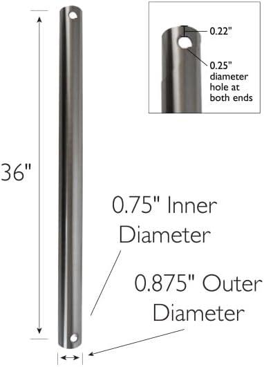 Design House 153486 Ceiling Fan Downrod 36", Satin Nickel