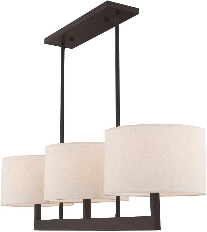 Hayworth Contemporary Brushed Nickel 3-Light Linear Chandelier