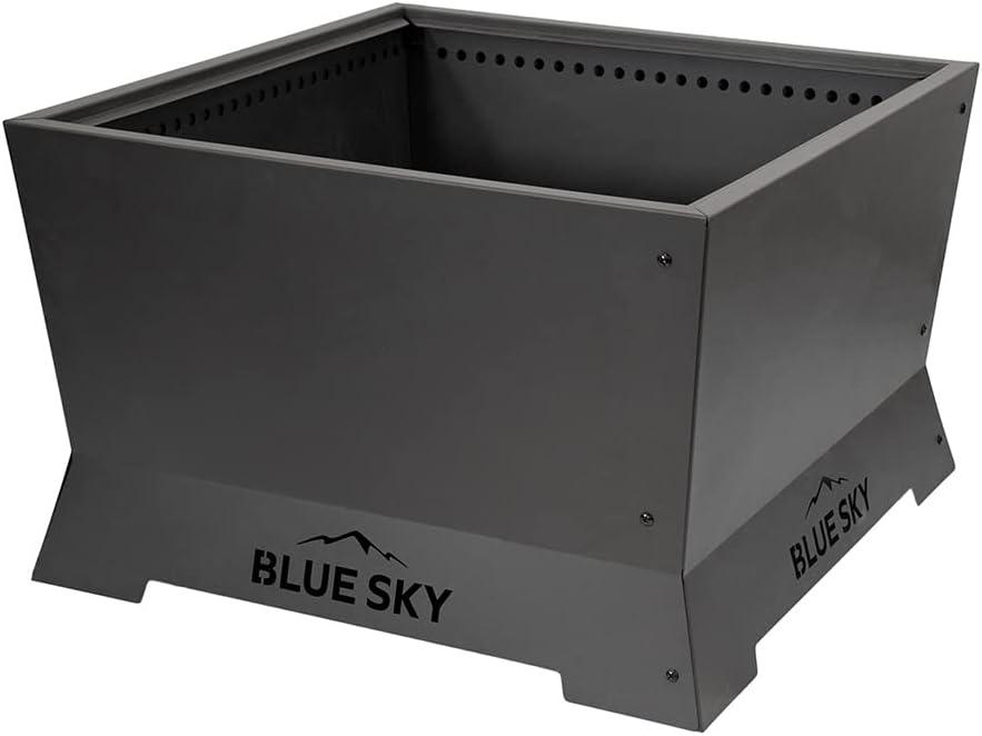 Blue Sky 28" Black Steel Smokeless Square Fire Pit