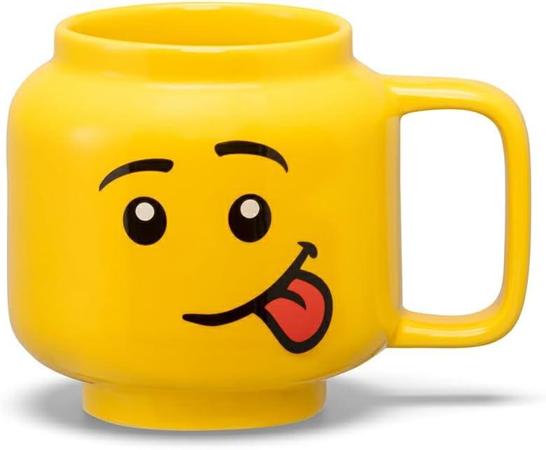 Large Yellow Silly Face Ceramic Mug, 530 mL